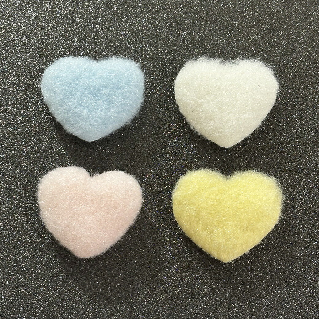 【 デコパーツ ふわふわ ハート 4色 】 デコ パーツ ハート クッションモチーフ かわいい センターパーツ ふわふわ パーツ 推し活 チャーム デコレーション ブローチ バレッタ キーホルダー 飾り物 装飾 Textile World TOA