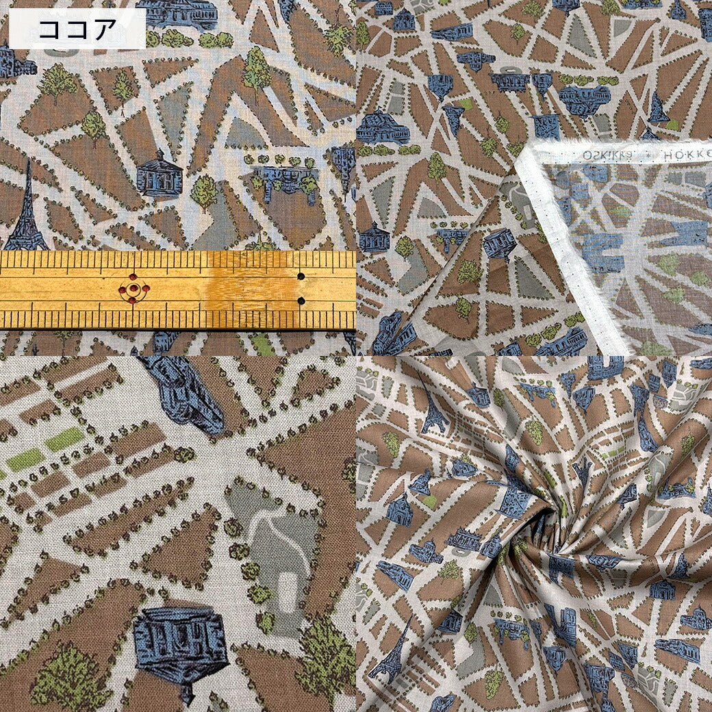 生地 【 60/1ローン マップ 2色 】 ローン生地 綿生地 綿 コットン 綿100% 地図柄 フランス地図 コットンプリント アパレルファブリック シャツ ブラウス ワンピース カバーリング 裏地 巾着袋 エコバック Textile World TOA