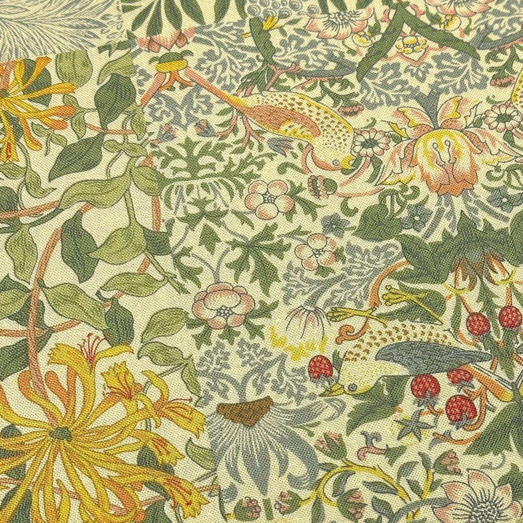 生地 【 V&A Fabric Collection モリス・モザイク 2色 】 シーチング 112cm巾 コットン 綿100% 薄手 薄地 パッチワーク柄 ウィリアムモリス William Morris ヴィクトリア&アルバート博物館 おしゃれ 北欧風 手芸 ワンピース クッションカバー カーテン Textile World TOA