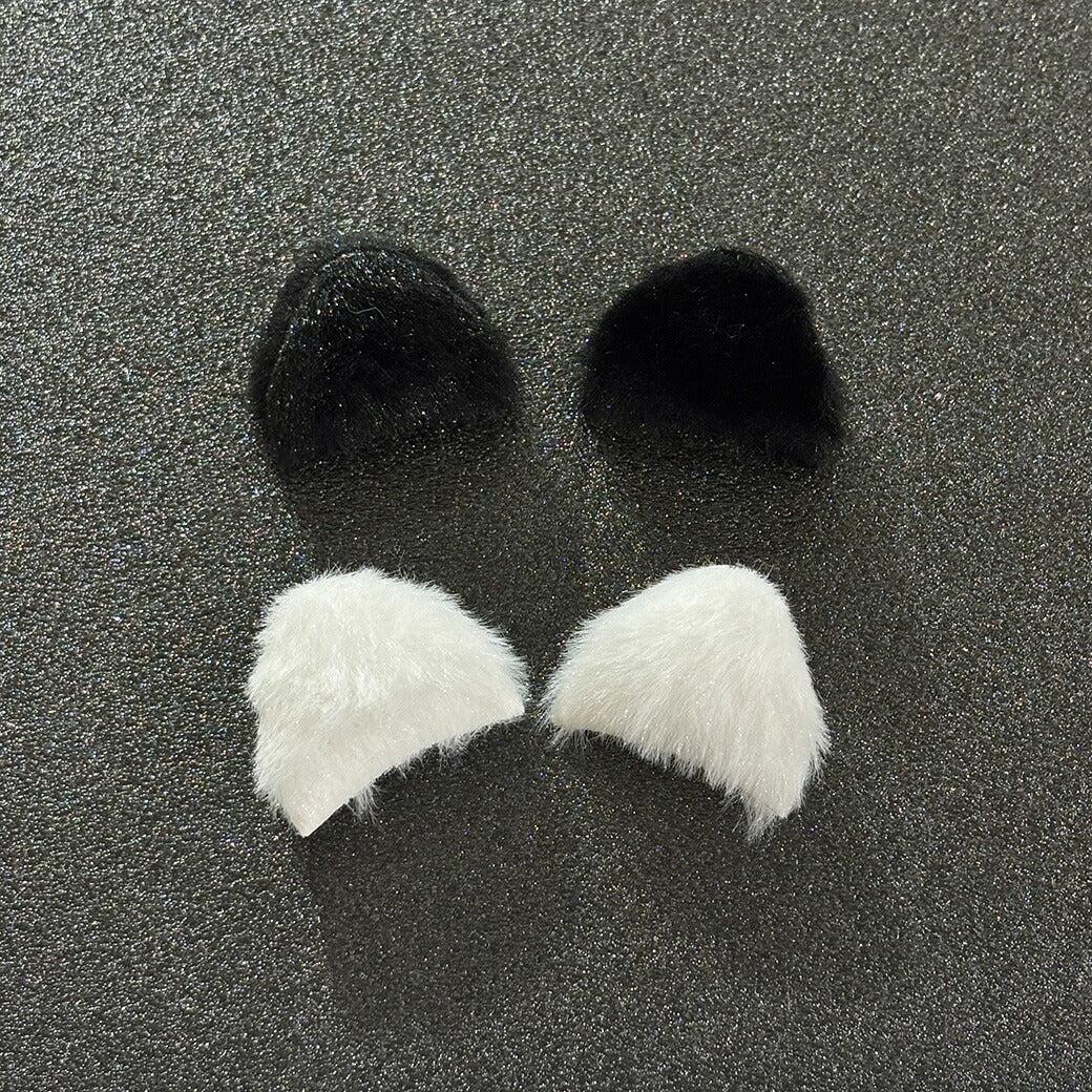 【 デコパーツ ねこ耳 2色 】 デコ パーツ 猫耳 動物モチーフ かわいい ふわふわ パーツ 推し活 チャーム 人形 デコレーション 飾り物 装飾 ハンドメイド用品 手芸用品 ハンドクラフト Textile World TOA