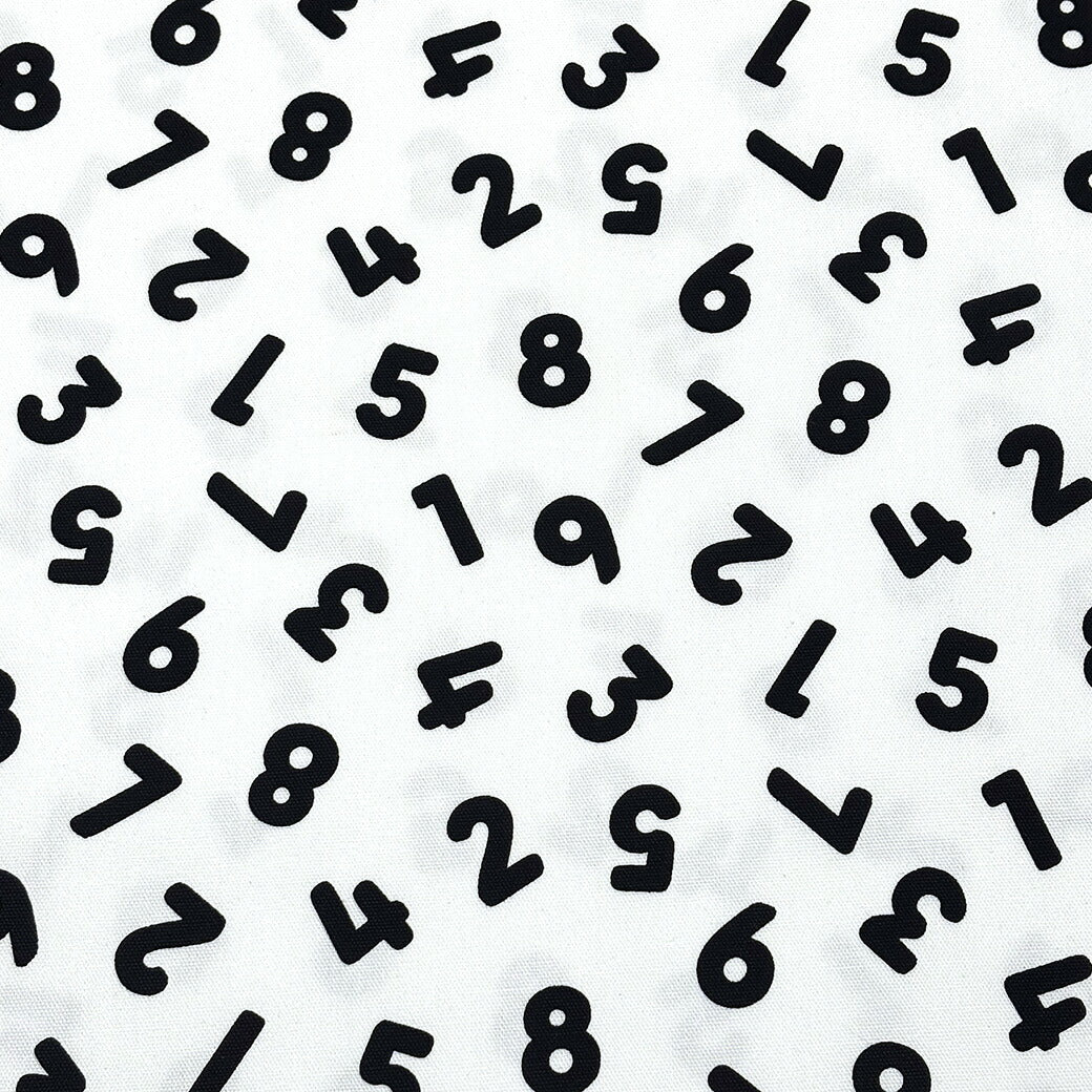 生地 【 ランダムカウントダウン数字 2色 】 オックス生地 オックスプリント 110cm巾 綿生地 綿 コットン 綿100% 数字柄 ナンバー プリント生地 バッグ ポーチ 巾着 クッションカバー カーテン インテリア 雑貨 ハンドメイド 入園 入学 個性的 Textile World TOA