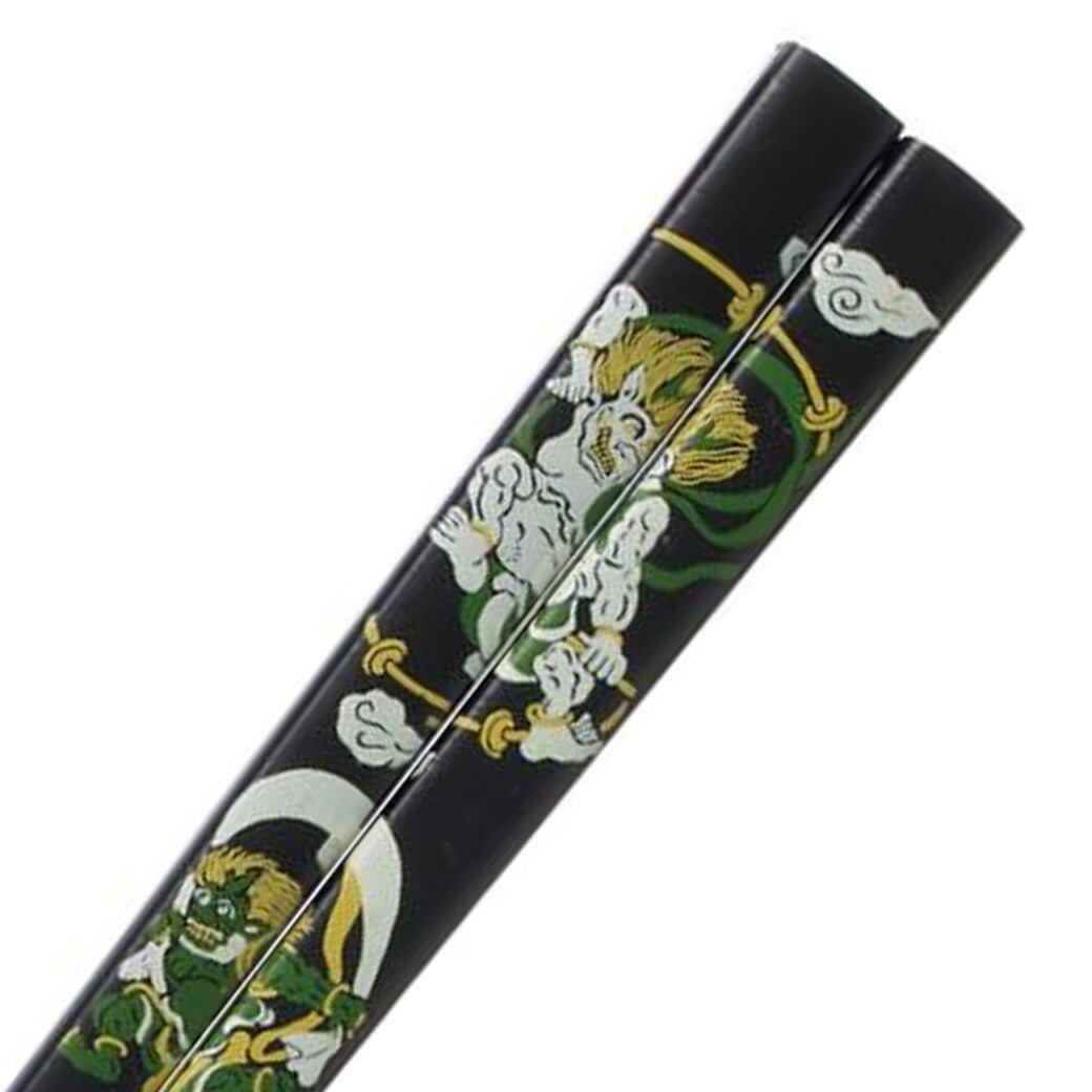 【 男一代 約23.5cm 2種 】 アオバ 箸 若狭塗箸 風神雷神 龍 滑り止め加工 天然木 塗り箸 日本 インバウンド 和風 和柄 高級塗り箸 プレゼント箸 ギフト Textile World TOA