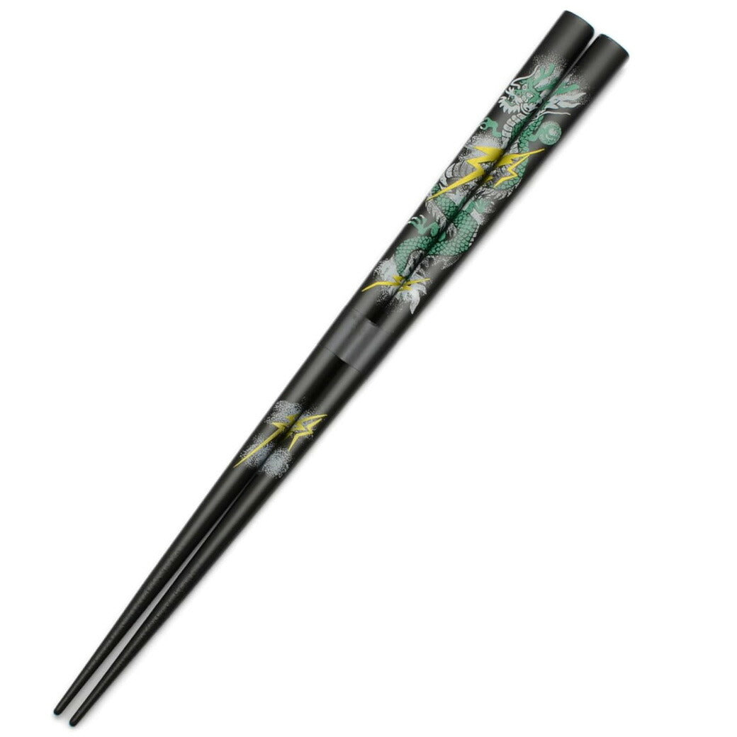 【 男一代 約23.5cm 2種 】 アオバ 箸 若狭塗箸 風神雷神 龍 滑り止め加工 天然木 塗り箸 日本 インバウンド 和風 和柄 高級塗り箸 プレゼント箸 ギフト Textile World TOA