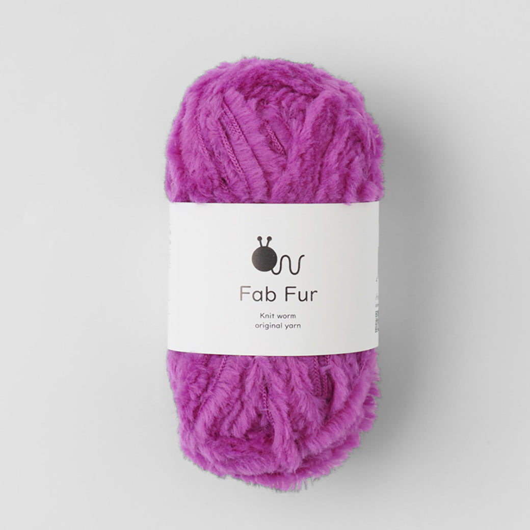 毛糸 【 Knitworm FabFur ファブファー 00005 ピンク 並太 40g