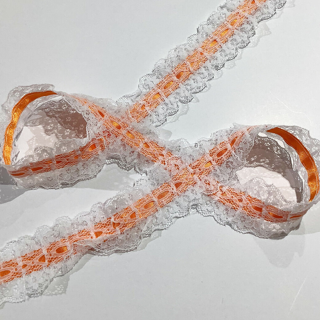 リボン 【 フリルサテンラッセルレースリボン 25mm 15色 】 レースリボン フリルリボン サテンリボン リボン 手芸リボン コスプレ クリスマス 仮装 ハロウィン Dハロ クリスマスリボン パルパルーザ アレンジ お遊戯会 発表会 ヘアアクセ 衣装 手芸用品 Textile world TOA