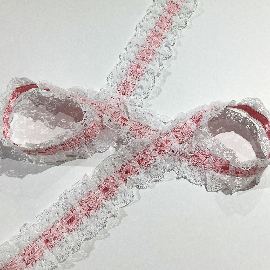 リボン 【 フリルサテンラッセルレースリボン 25mm 15色 】 レースリボン フリルリボン サテンリボン リボン 手芸リボン コスプレ クリスマス 仮装 ハロウィン Dハロ クリスマスリボン パルパルーザ アレンジ お遊戯会 発表会 ヘアアクセ 衣装 手芸用品 Textile world TOA
