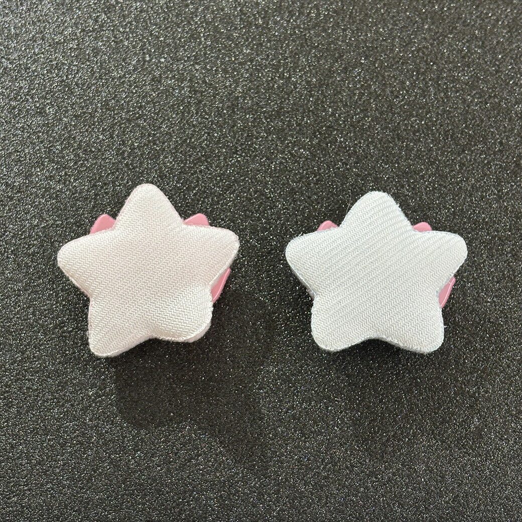 【 デコパーツ ふわふわ 星リボン 2色 】 デコ パーツ 星 スター リボン クッションモチーフ かわいい センターパーツ ふわふわ パーツ 推し活 チャーム デコレーション ブローチ バレッタ キーホルダー 飾り物 装飾 Textile World TOA