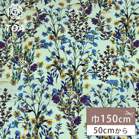 花柄ポリエステルプリント生地