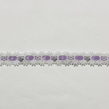 リボン 【 パールレースリボン 22mm 5色 】 レースリボン パール付きリボン 手芸用レース 手芸リボン ハンドメイド