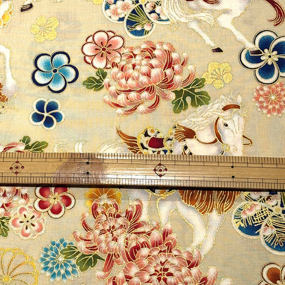 和柄馬シーチング生地