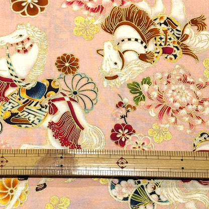 和柄馬シーチング生地