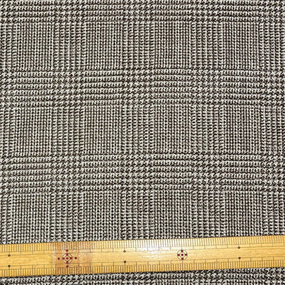 生地 【 グレンチェックニット ブラウン】 150cm巾 幅広 グレンチェック生地 チェックニット チェック柄ニット