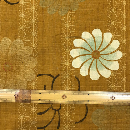 生地 【 サザンクロス 麻の葉紋 抜粋加工 からし 】 ドビー サザンクロス 110cm巾 綿 コットン100％ 浴衣生地 ゆかた 甚平