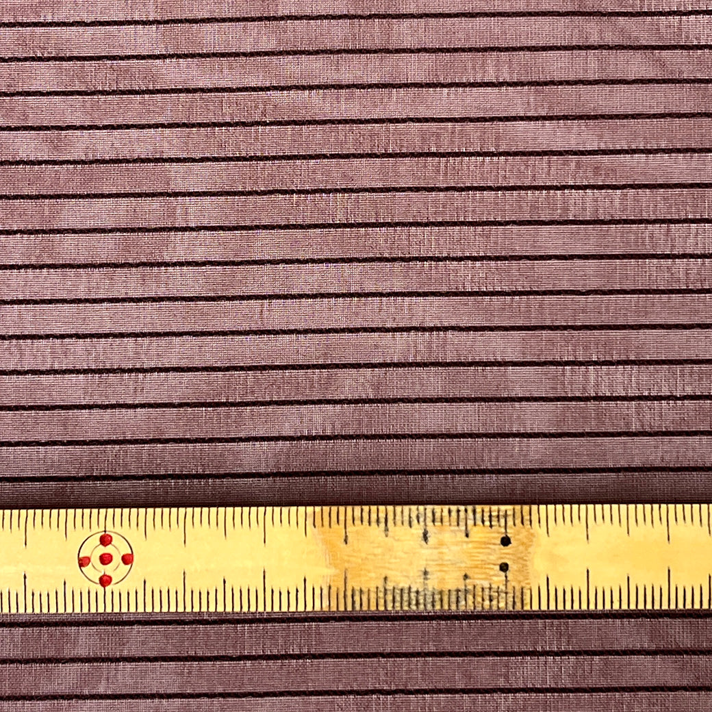 生地【 T/Rボーダー ワイン】112cm巾 TR生地 シアー素材 ポリエステル レーヨン ボーダー柄