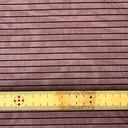 生地【 T/Rボーダー ワイン】112cm巾 TR生地 シアー素材 ポリエステル レーヨン ボーダー柄