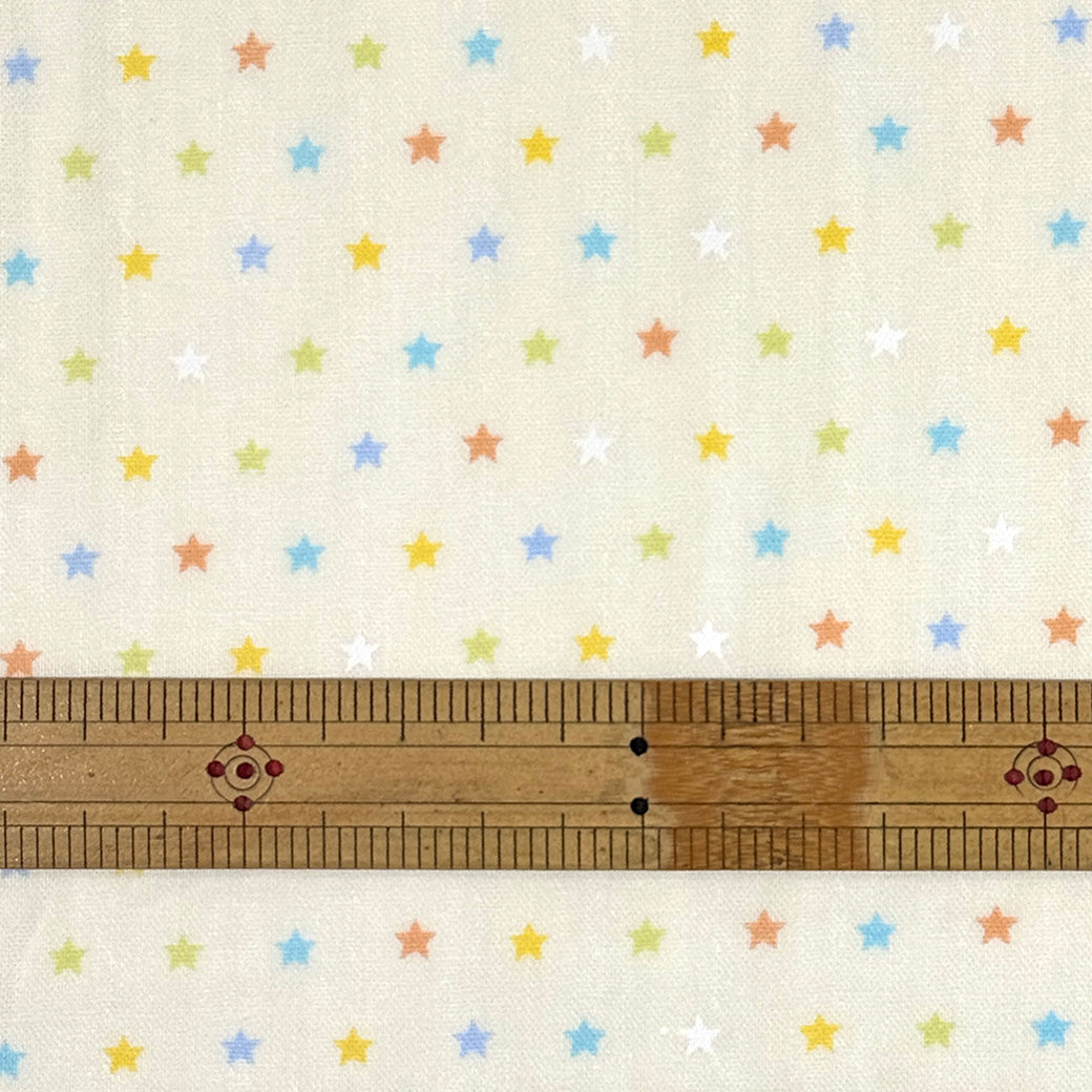生地【Wガーゼ 星 クリーム×カラフル】ガーゼ生地 ガーゼ ベビー 男の子 女の子 ふんわり やわらか コットン100％ コアラ