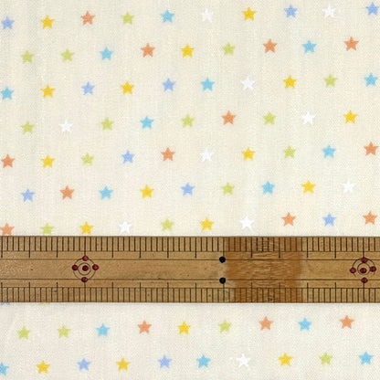 生地【Wガーゼ 星 クリーム×カラフル】ガーゼ生地 ガーゼ ベビー 男の子 女の子 ふんわり やわらか コットン100％ コアラ