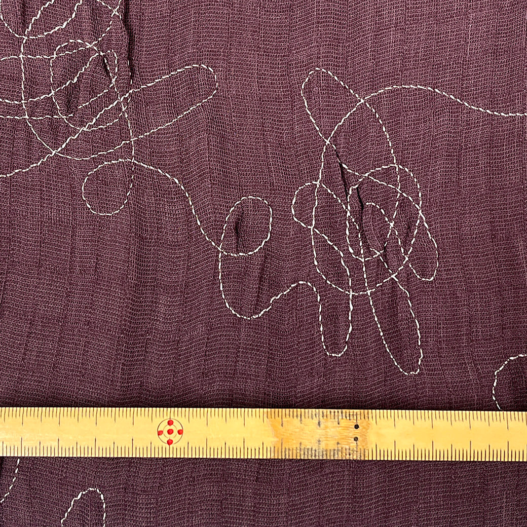 生地 【 二重織 ファージ刺繍 ブドウ】 110cm巾 二重織生地 刺繍生地 立体刺繍 ポリエステル生地 デザイン生地