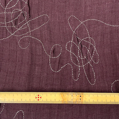 生地 【 二重織 ファージ刺繍 ブドウ】 110cm巾 二重織生地 刺繍生地 立体刺繍 ポリエステル生地 デザイン生地