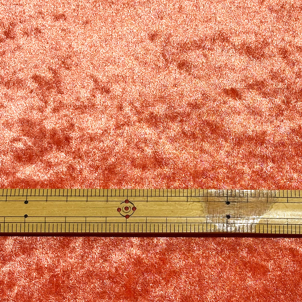 生地 【 クラッシュベロア オレンジ 】 ベロア生地 ベルベット 150cm巾 幅広 無地 ポリエステル