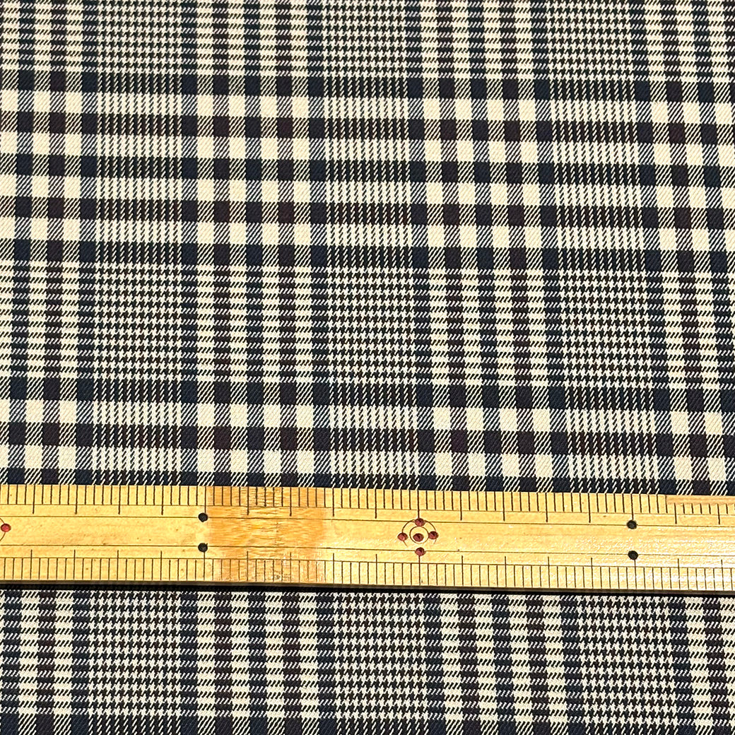 生地 【 グレンチェック ストレッチ グレー 】 145cm巾 幅広 グレン