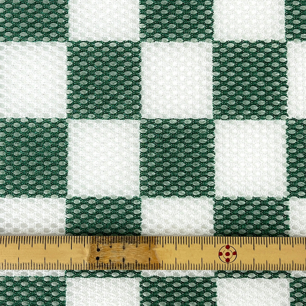生地 【 市松ボンディングメッシュ グリーン 】 メッシュボンディング ナイロン 115cm 市松模様