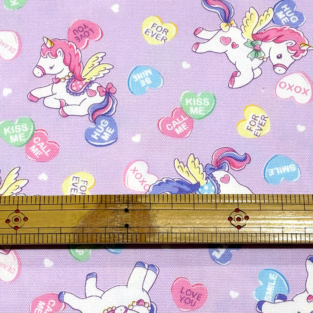 生地 【 バニラポップ ユニコーン うす紫 】 オックス生地