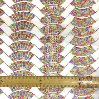 生地 【 刺繍レース エネルギッシュトリコ 】 レース生地 103cm巾 刺繍レース 刺しゅう生地 立体レース 透け感レース 幾何学模様