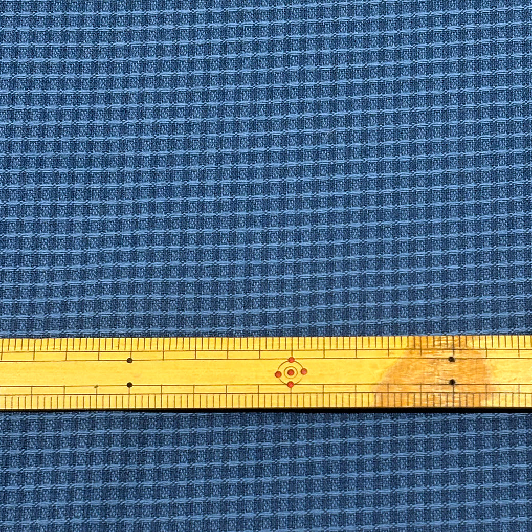 生地 【 ワッフル 青紺 】 148cm巾 幅広 綿100％ コットンワッフル ワッフルクロス 凹凸生地
