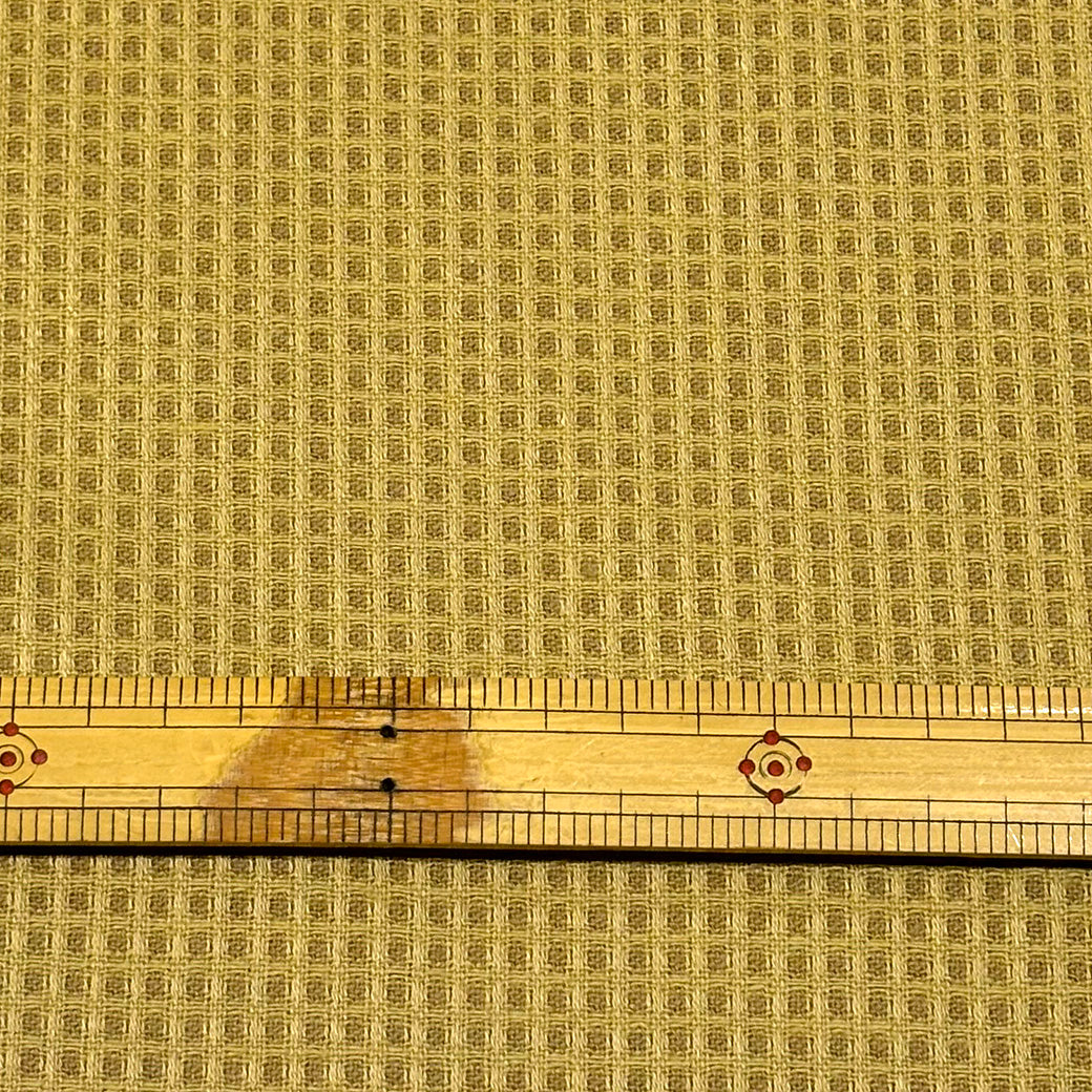 生地 【 ワッフル マスタード 】 148cm巾 幅広 綿100％ コットンワッフル ワッフルクロス 凹凸生地