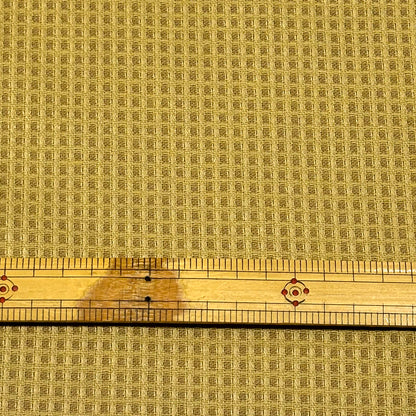 生地 【 ワッフル マスタード 】 148cm巾 幅広 綿100％ コットンワッフル ワッフルクロス 凹凸生地