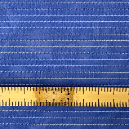 生地【 T/Rボーダー ブルー 】112cm巾 TR生地 シアー素材 ポリエステル レーヨン ボーダー柄