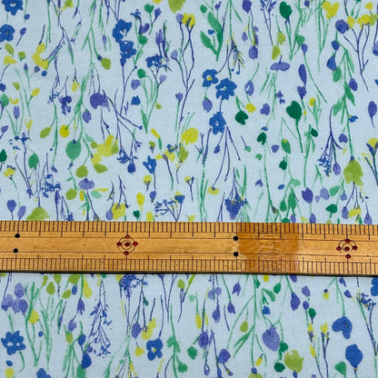 生地 【 60ローンプリント 花畑 ミント】 ローン生地 108cm巾 綿生地 綿 コットン 綿100％ 植物柄 花柄