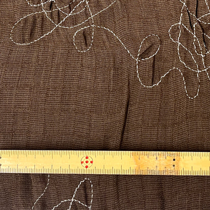 生地 【 二重織 ファージ刺繍 マロン】 110cm巾 二重織生地 刺繍生地 立体刺繍 ポリエステル生地 デザイン生地