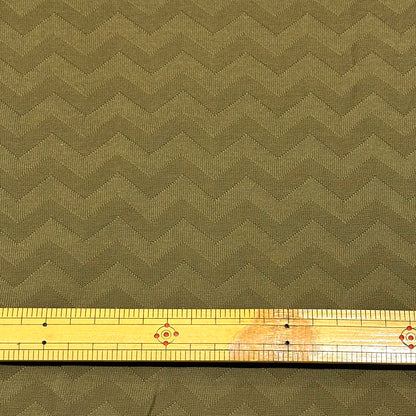 生地【 シルケットヘリンボンニット カーキ 】136cm巾 綿100％ ヘリンボンニット 杉綾ニット 光沢ニット
