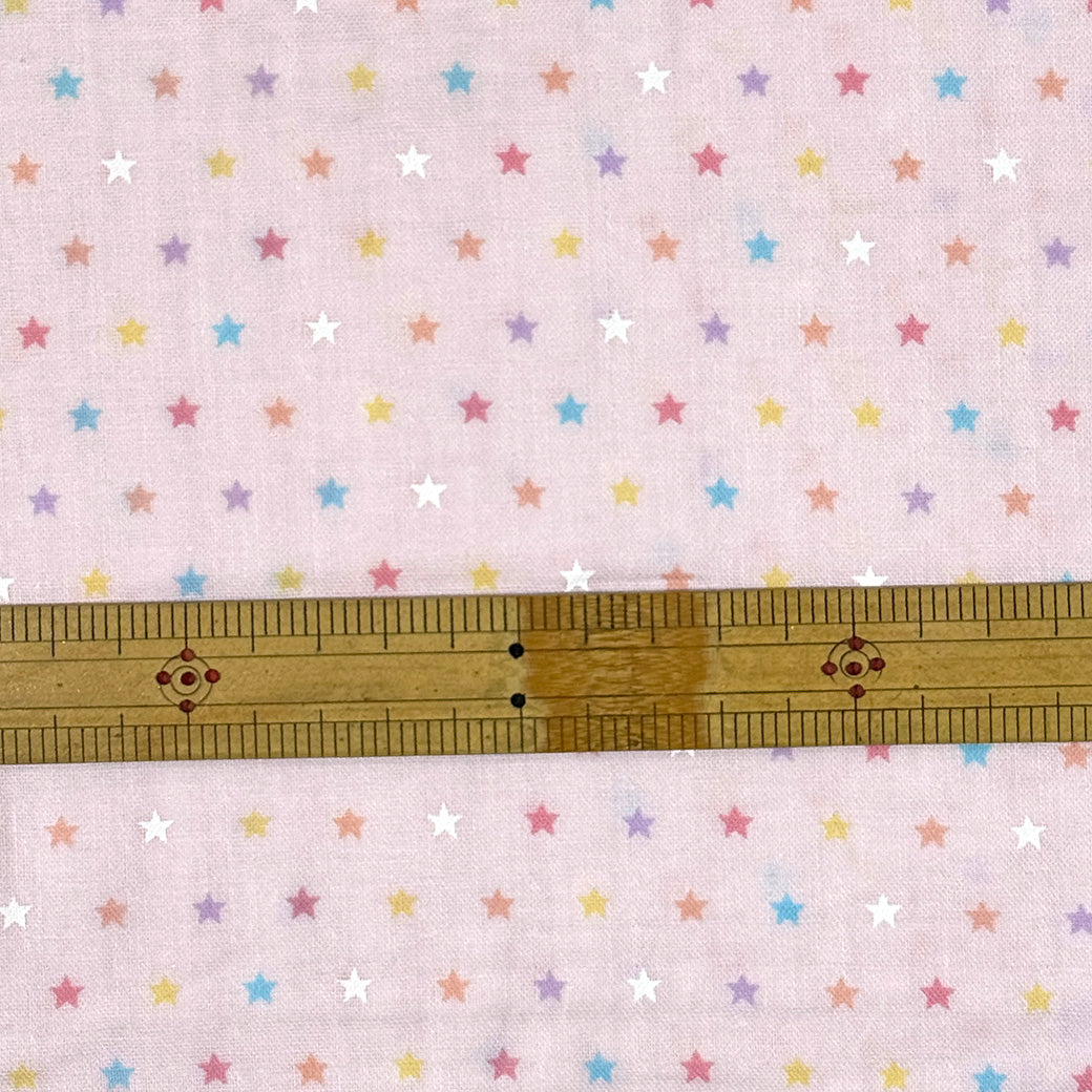 生地【Wガーゼ 星 ピンク×カラフル】ガーゼ生地 ガーゼ ベビー 男の子