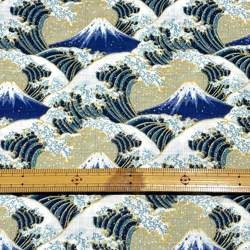 富士山柄のドビー織生地