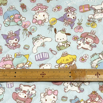 生地 【 サンリオキャラキルト 水色 】 サンリオ キルト生地 キルティング 105cm巾 コットン 綿100％ キャラクター