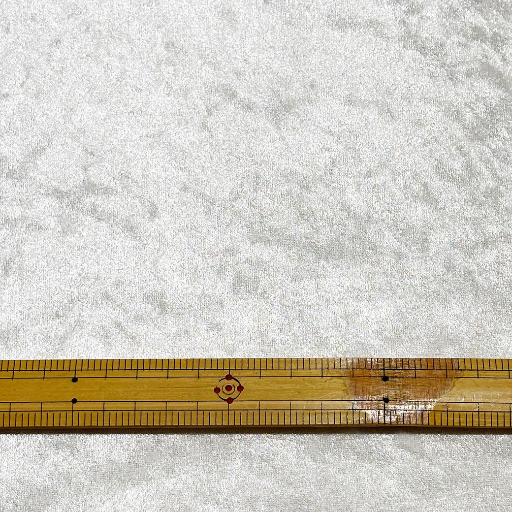 生地 【 クラッシュベロア ホワイト 】 ベロア生地 ベルベット 150cm巾 幅広 無地 ポリエステル