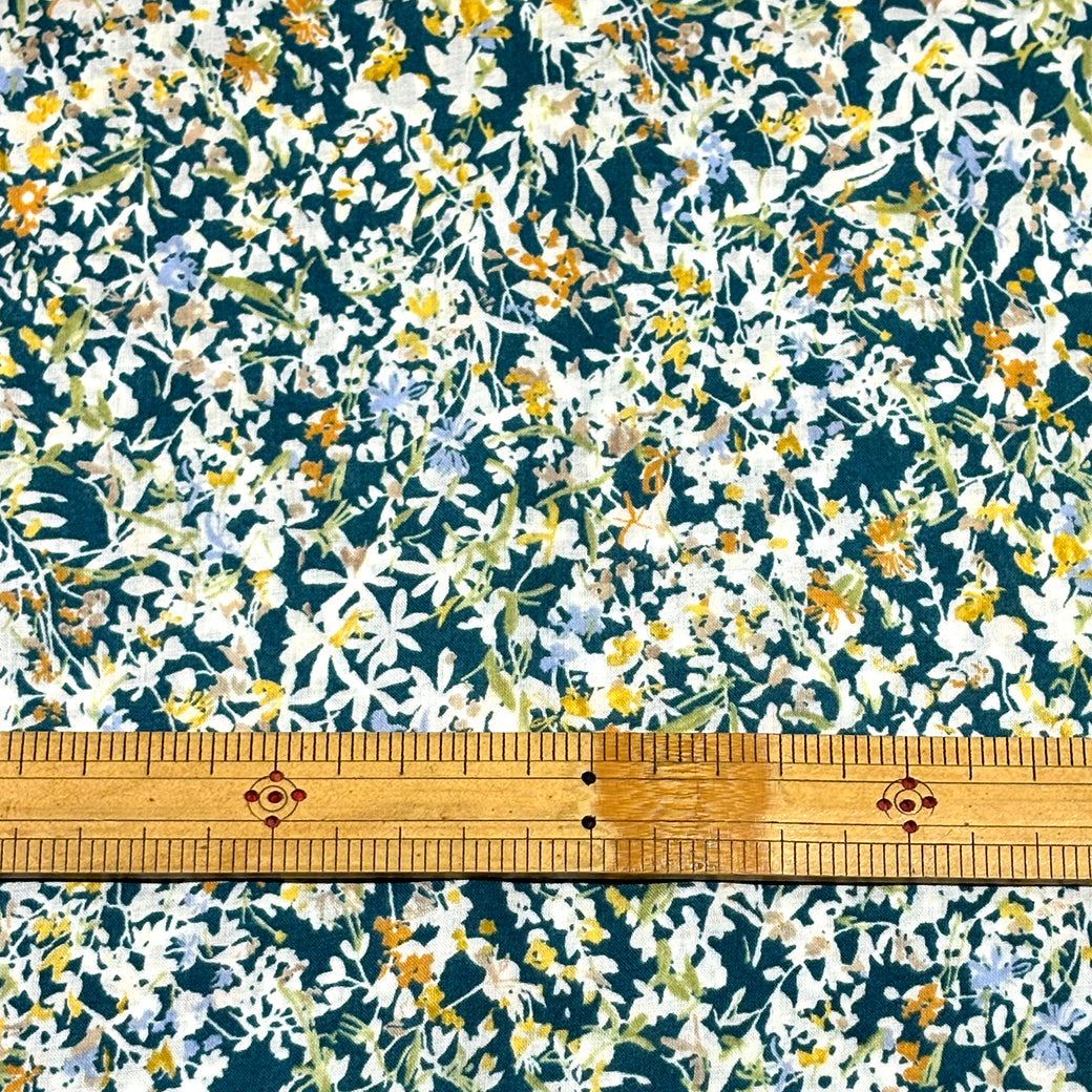 生地 【 60ローンプリント ボタニカル グリーン 】 ローン生地 108cm巾 綿生地 綿 コットン 綿100％ 植物柄 花柄