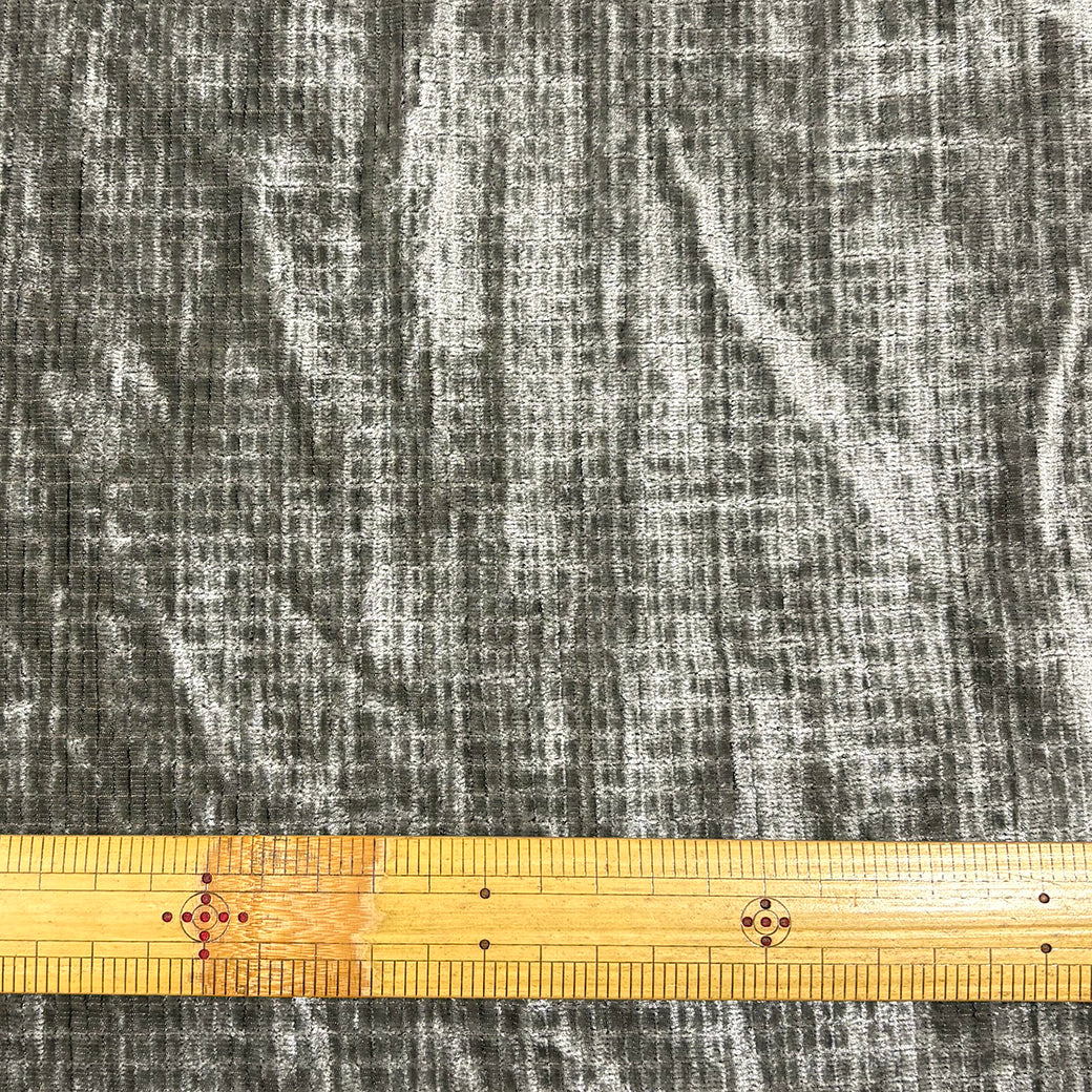 生地 【 アコーディオンベルベット グレー 】 85cm巾 ベルベット生地 プリーツベルベット ドレープ生地 衣装生地