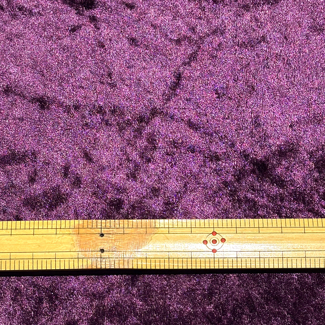 生地 【 クラッシュベロア パープル 】 ベロア生地 ベルベット 150cm巾 幅広 無地 ポリエステル