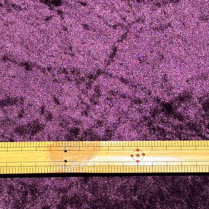 生地 【 クラッシュベロア パープル 】 ベロア生地 ベルベット 150cm巾 幅広 無地 ポリエステル