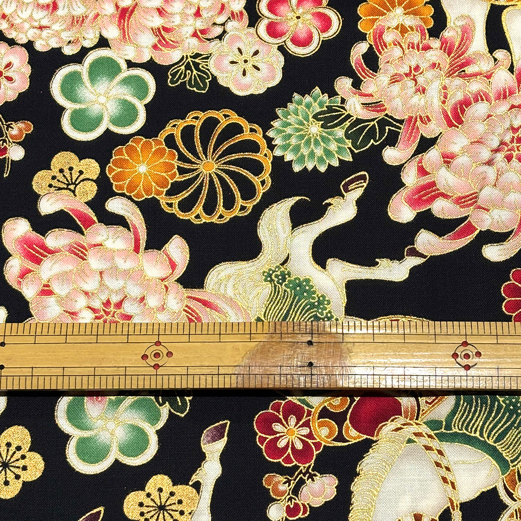 和柄馬シーチング生地