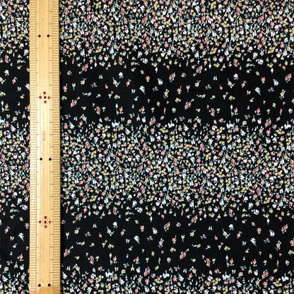 生地 【 60ローンプリント 小花 黒 】 ローン生地 108cm巾 綿生地 綿 コットン 綿100％ 植物柄 花柄 北欧風