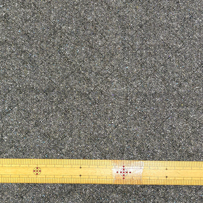 生地 【 キルティングツイード ブラック 】 145cm巾 幅広 ウール混ツイード キルティングファブリック キルト生地
