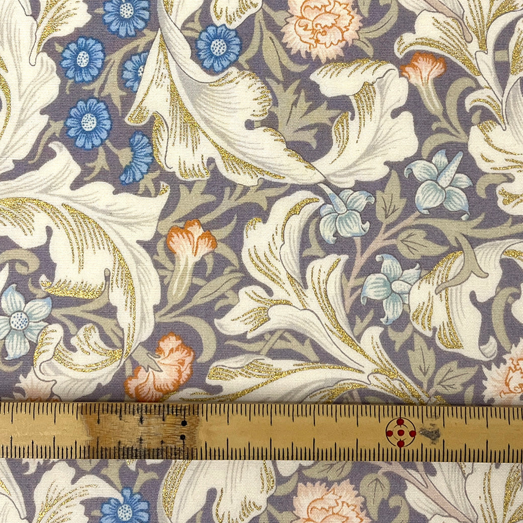生地 【 V&A Fabric Collection レスター Leicester オパールグレー 】 ブロード 110cm巾 コットン 綿100％ 薄手 薄地 ウィリアムモリス William Morris
