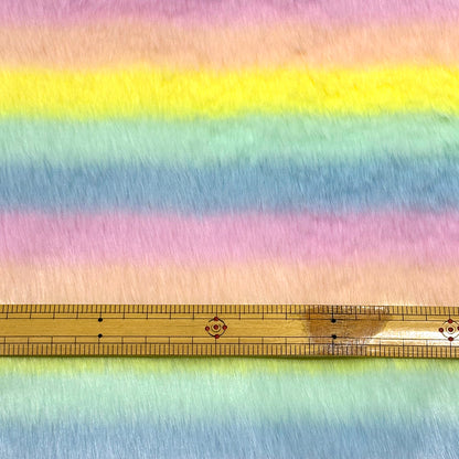 生地 【 パステルレインボーファー  】 ファー生地 フェイクファー パステル  レインボー ふわふわ もこもこ やわらかい ボア 生地 180cm巾 広巾 幅広 布地 (コピー)