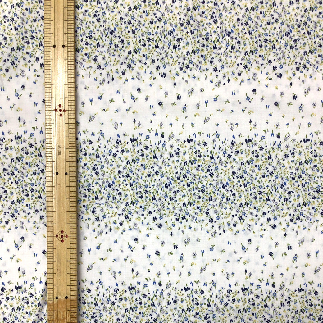 生地 【 60ローンプリント 小花 白 】 ローン生地 108cm巾 綿生地 綿 コットン 綿100％ 植物柄 花柄 北欧風