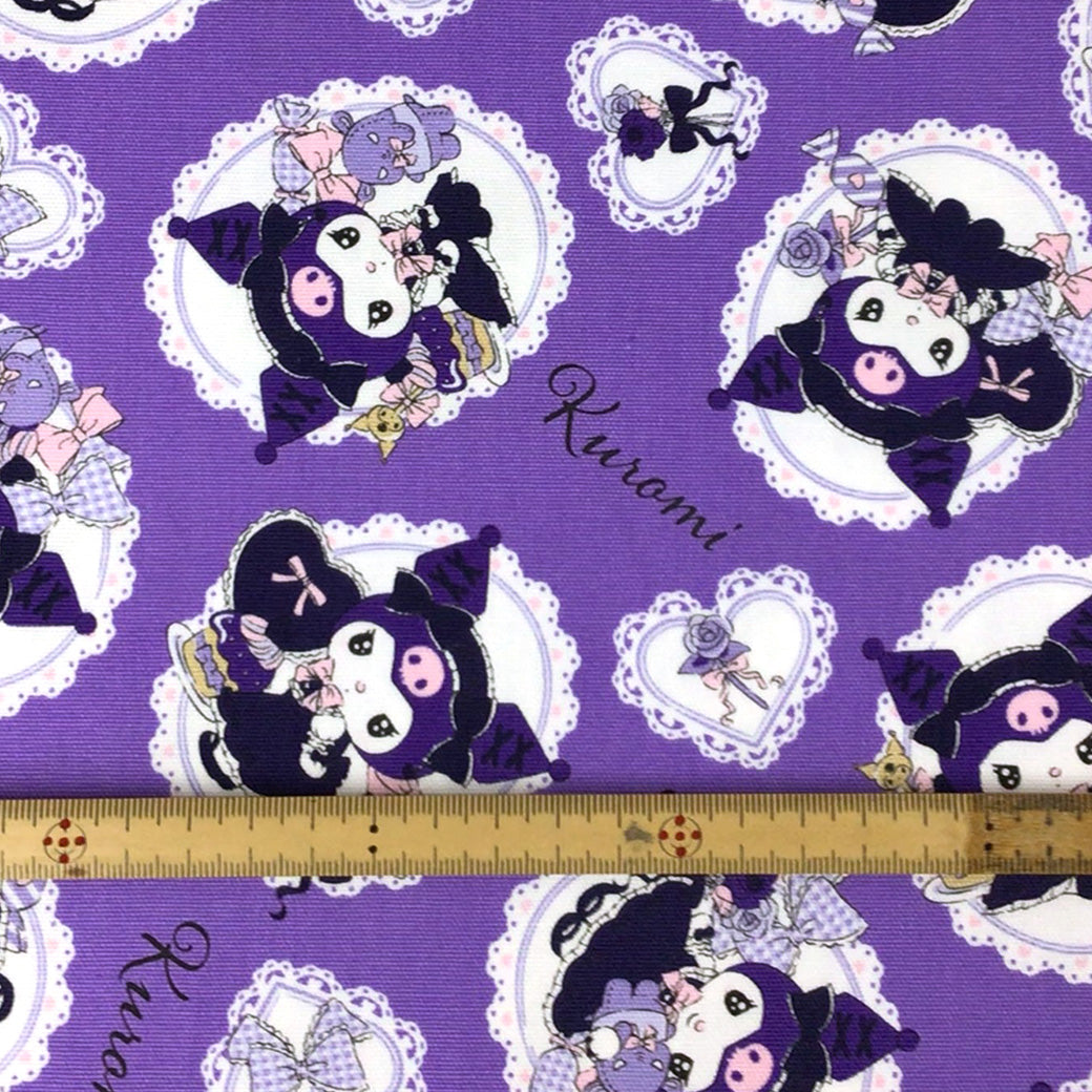 生地 【 オックスフォード クロミ パープル 】 オックス生地 110cm巾 サンリオ クロミちゃん